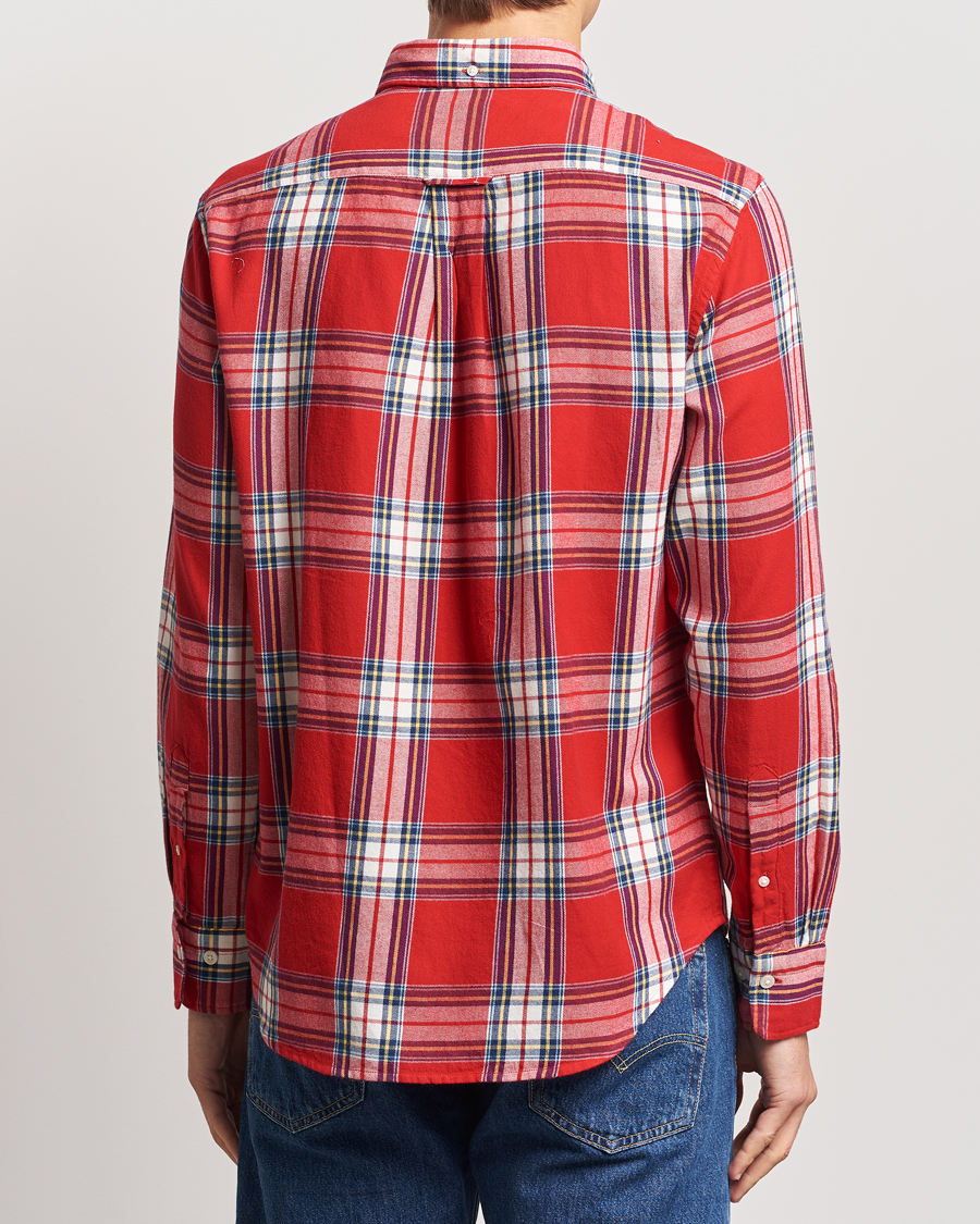 Heren | Overhemden | GANT | Regular Flannel Check Shirt Ruby Red