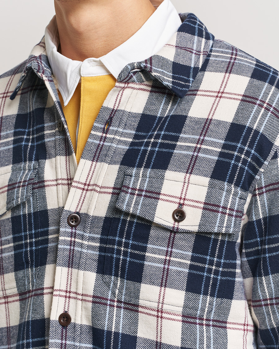 Heren | Overhemden | GANT | Flannel Lined Checked Overshirt Evening Blue