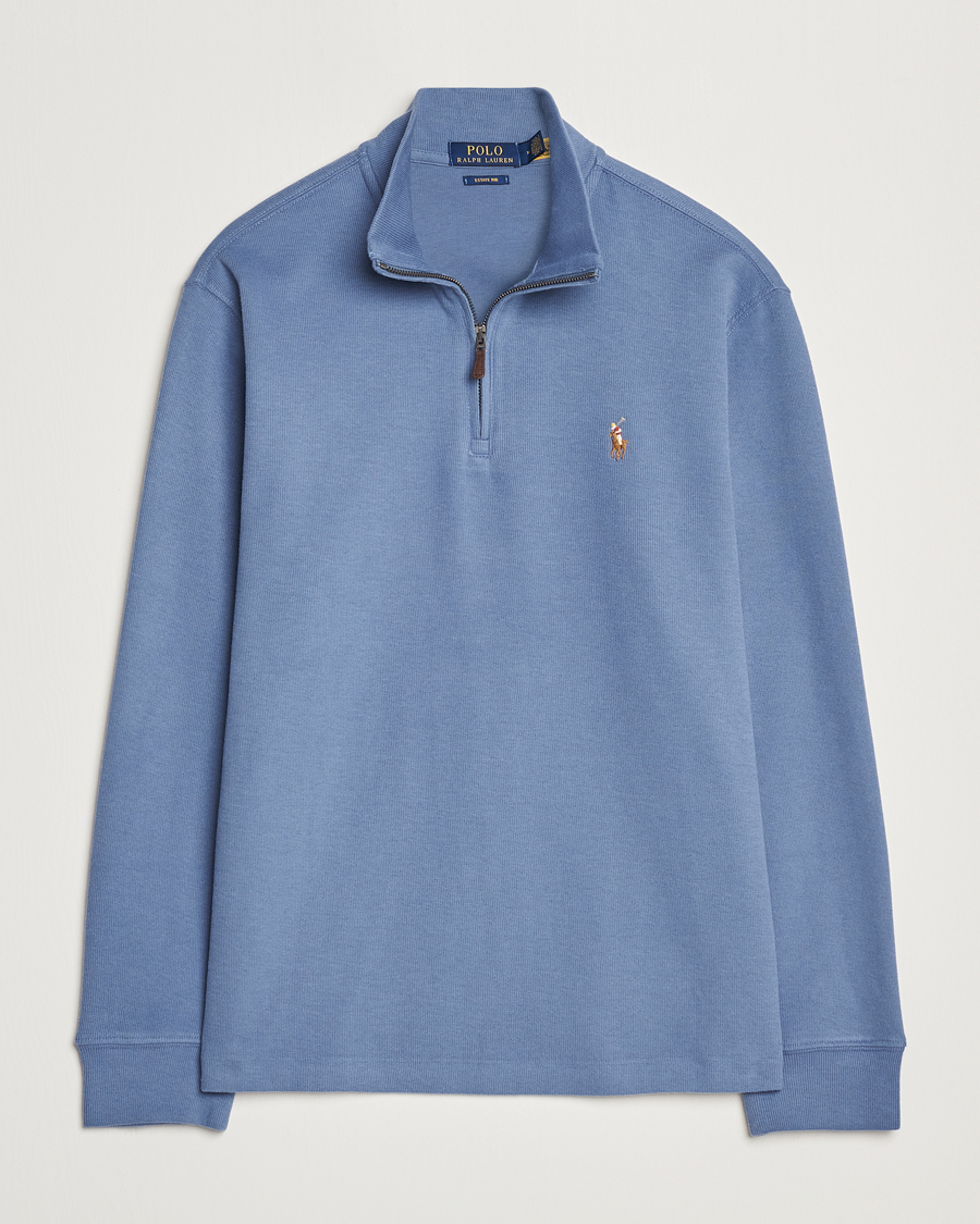 Heren | Truien | Polo Ralph Lauren | Double Knit Jaquard Half Zip Sweater Capri Blue