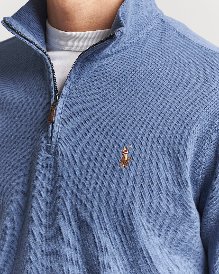 Heren | Truien | Polo Ralph Lauren | Double Knit Jaquard Half Zip Sweater Capri Blue