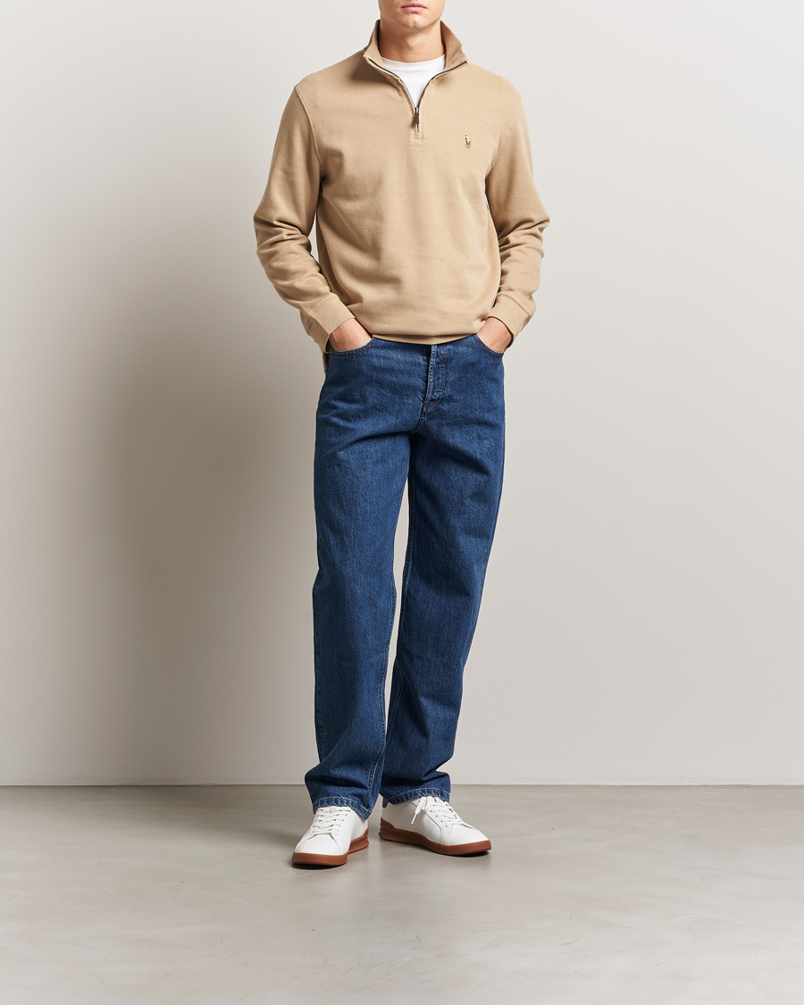 Heren | Truien | Polo Ralph Lauren | Double Knit Jaquard Half Zip Sweater Coastal Beige