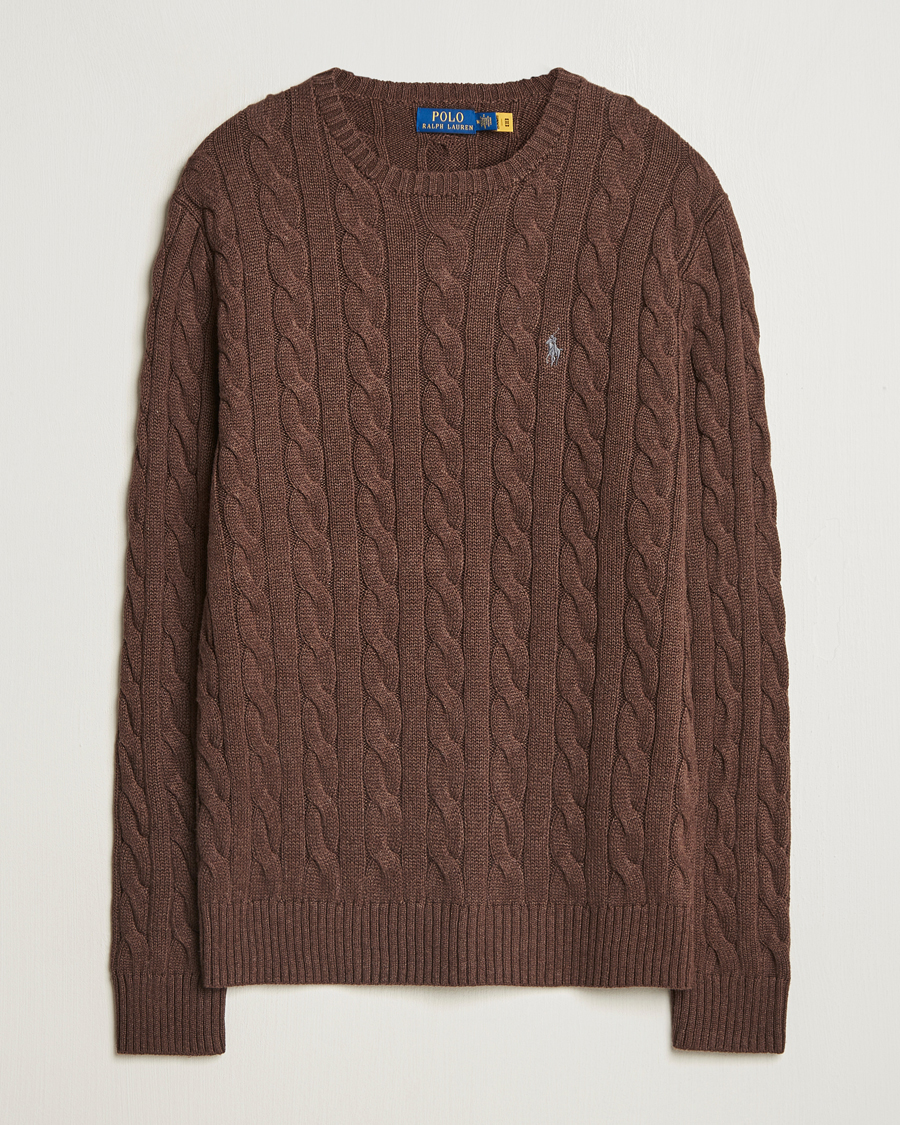 Heren | Truien | Polo Ralph Lauren | Cotton Cable Pullover Dark Roast Melange