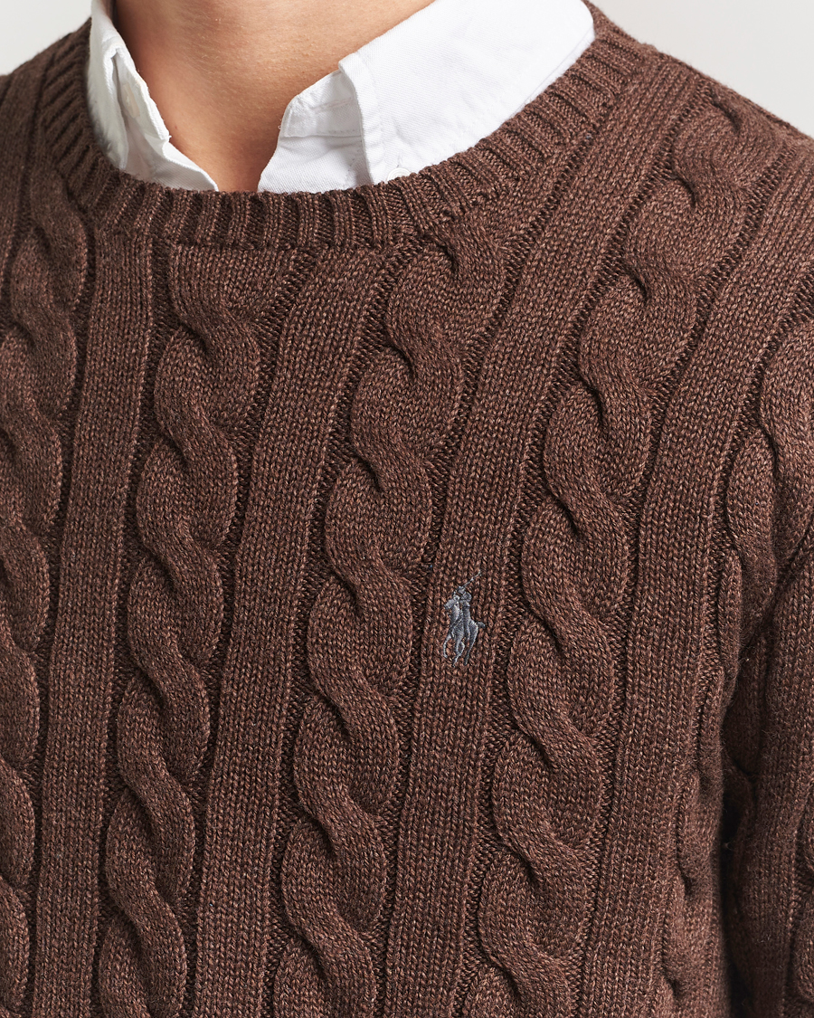 Heren | Truien | Polo Ralph Lauren | Cotton Cable Pullover Dark Roast Melange