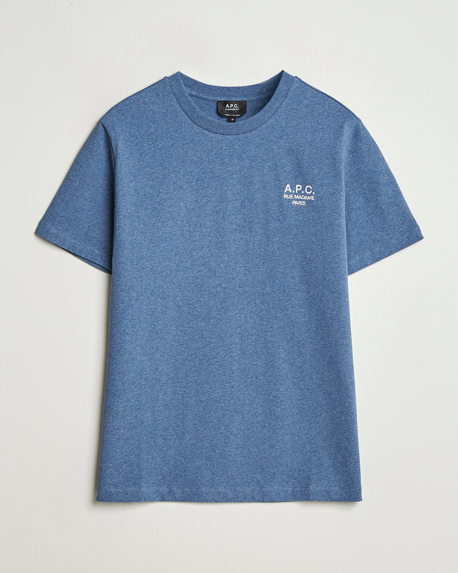 Heren | T-shirts | A.P.C. | Rue Madame T-Shirt Blue Melange