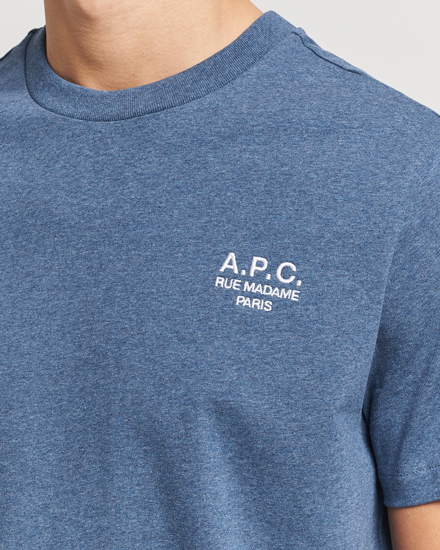 Heren | T-shirts | A.P.C. | Rue Madame T-Shirt Blue Melange