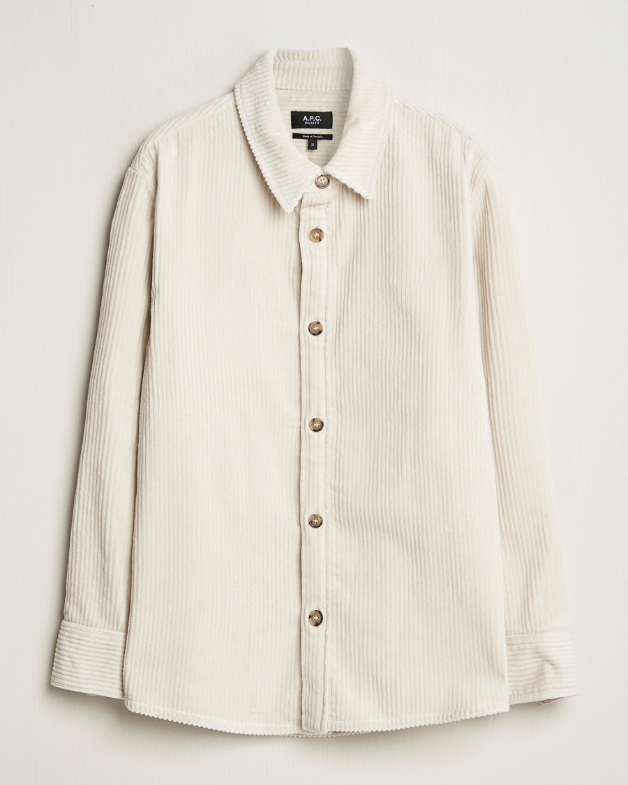 Heren | Overhemden | A.P.C. | Boris Wide-wale Corduroy Overshirt Ecru