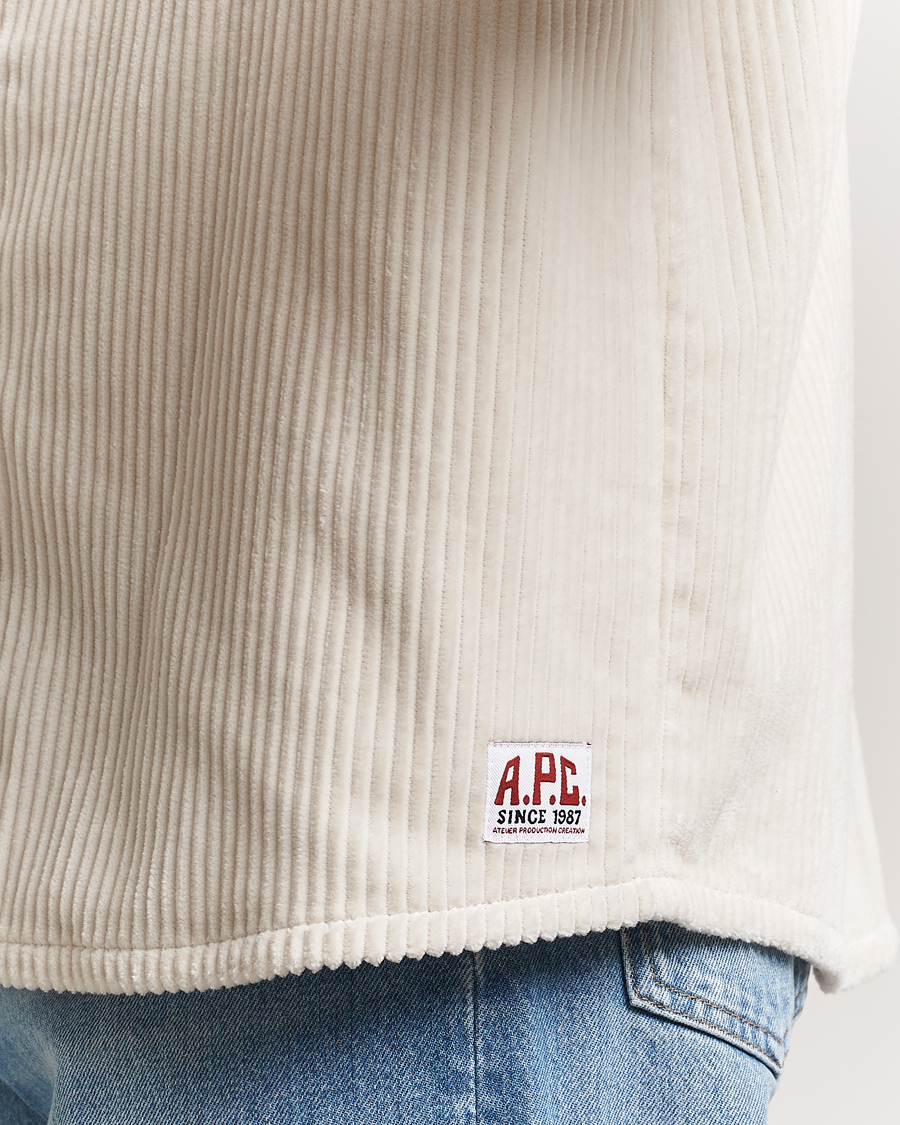 Heren | Overhemden | A.P.C. | Boris Wide-wale Corduroy Overshirt Ecru
