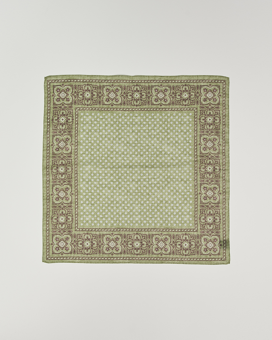 Heren | Amanda Christensen Cotton Voilé Printed Flower Bandana Green | Amanda Christensen | Cotton Voilé Printed Flower Bandana Green