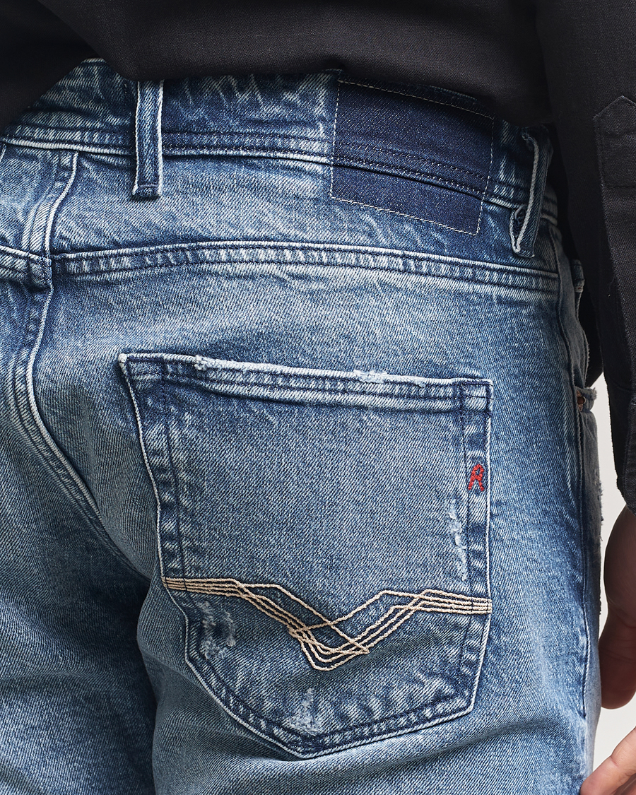 Heren | Jeans | Replay | Grover Straight Fit Original Jeans Medium Blue