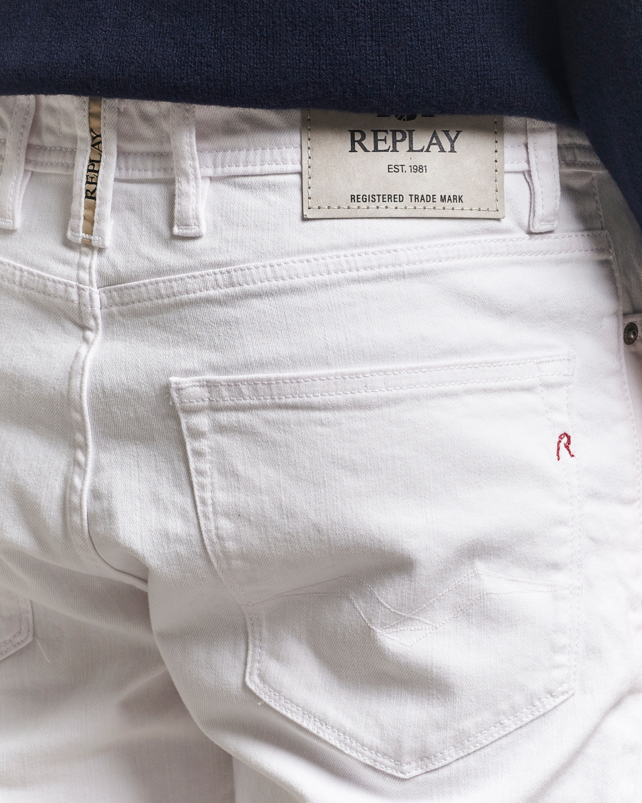 Heren | Korte broek | Replay | RBJ981 Stretch Denim Shorts White