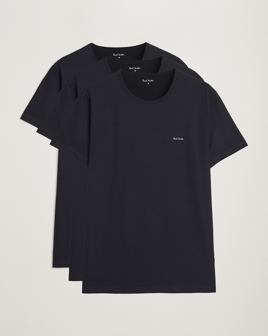 Heren | T-shirts | Paul Smith | 3-Pack Crew Neck T-Shirt Black
