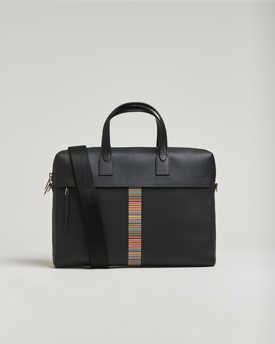 Heren | Paul Smith Signature Trim Briefcase Black | Paul Smith | Signature Trim Briefcase Black