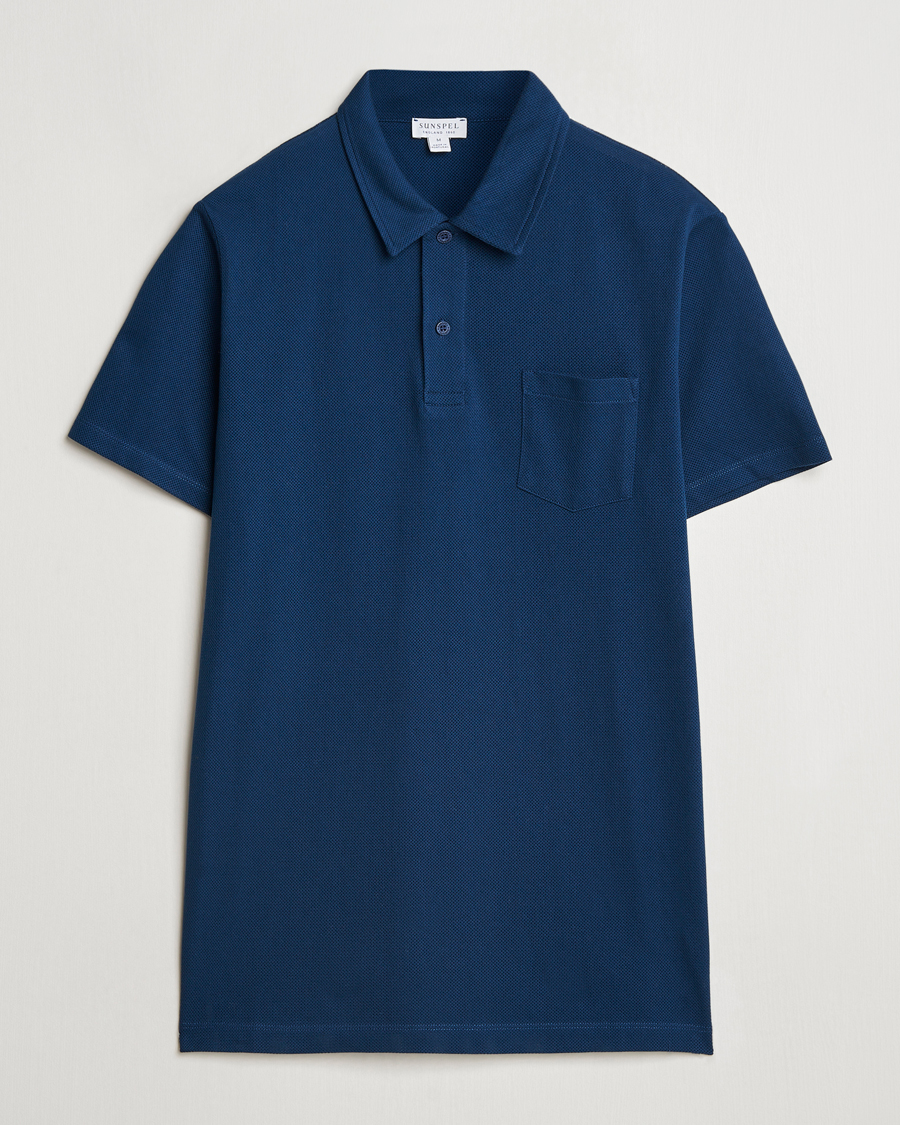 Heren | Polo's | Sunspel | Riviera Polo Shirt Naval Blue