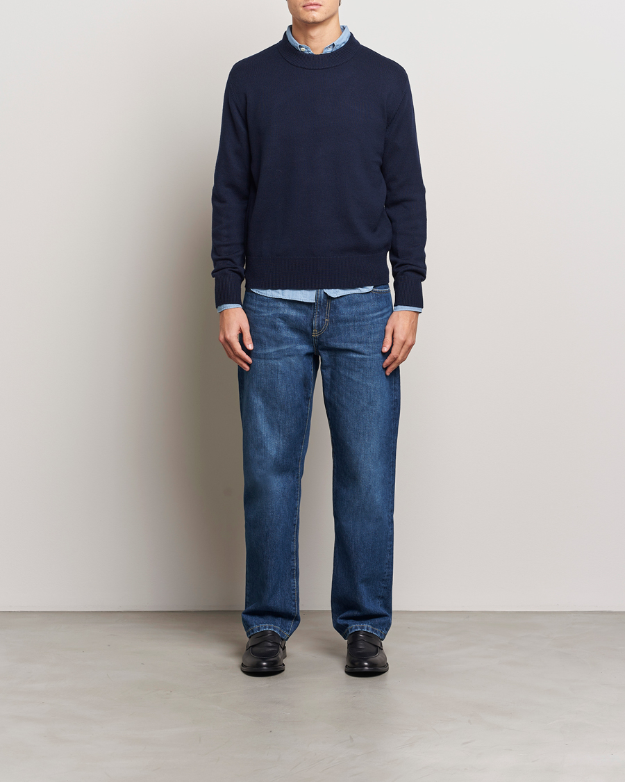 Heren | Truien | Sunflower | Moon Merino Sweater Navy