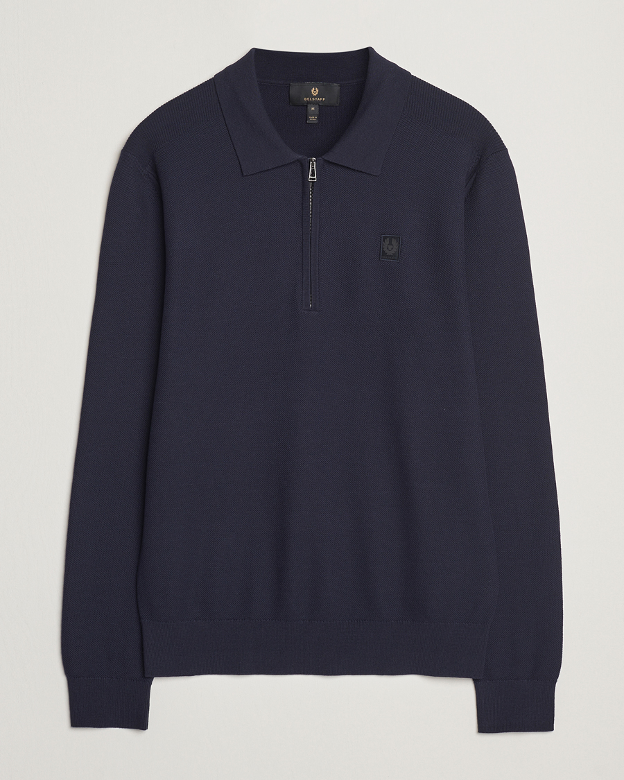 Heren | Truien | Belstaff | Drift Knitted Zip Polo Navy