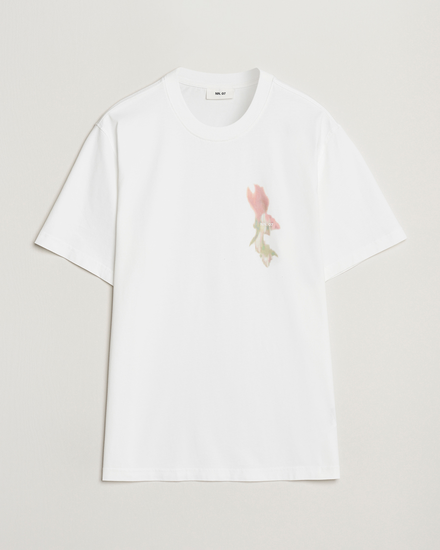 Heren | T-shirts | NN07 | Adam Printed Crew Neck T-Shirt White
