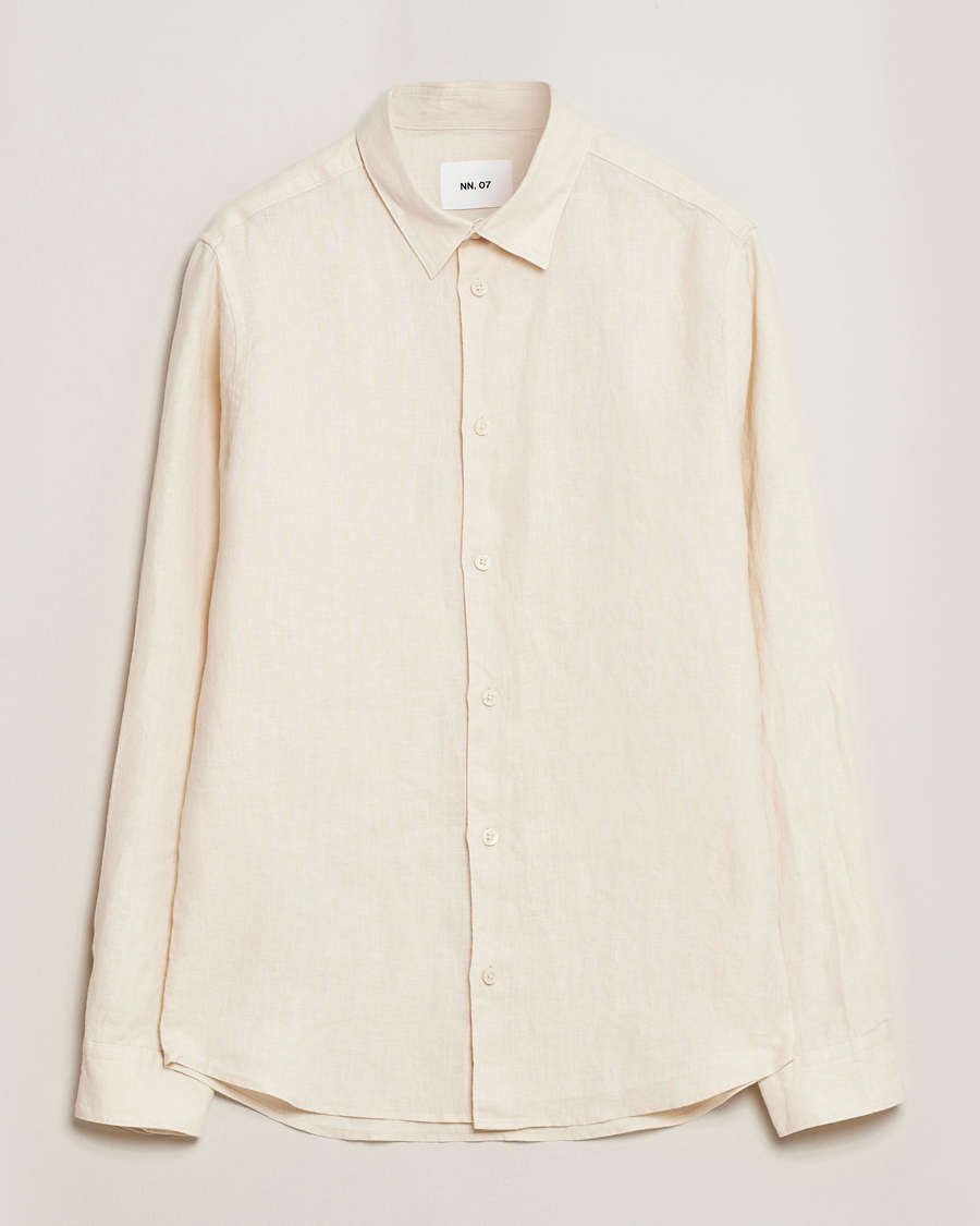 Heren | Overhemden | NN07 | Enzo Linen Shirt Ecru