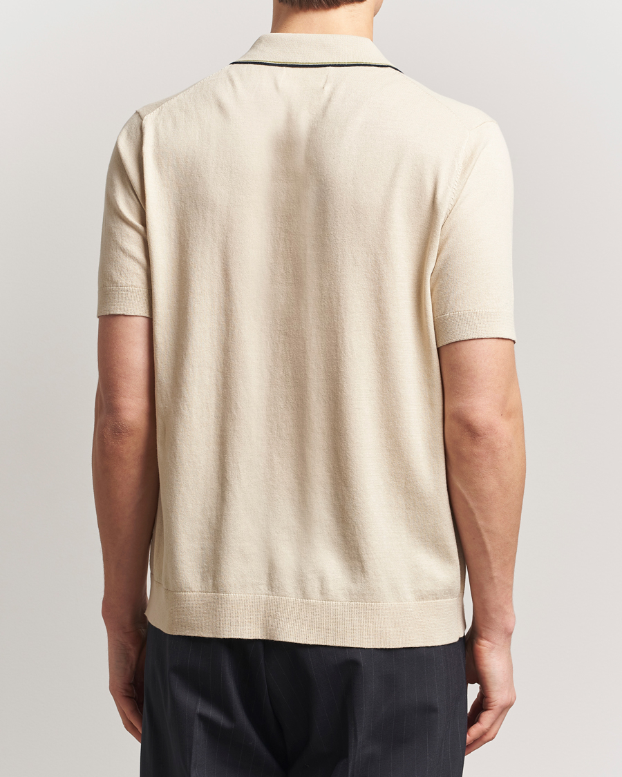 Heren | Overhemden | NN07 | Nolan Paspoal Knitted Short Sleeve Shirt Ecru