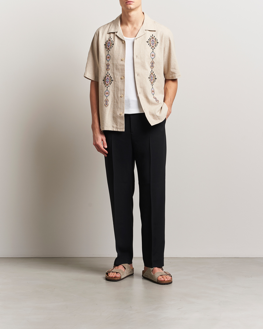 Heren | Overhemden | NN07 | Ole Printed Short Sleeve Shirt Oat