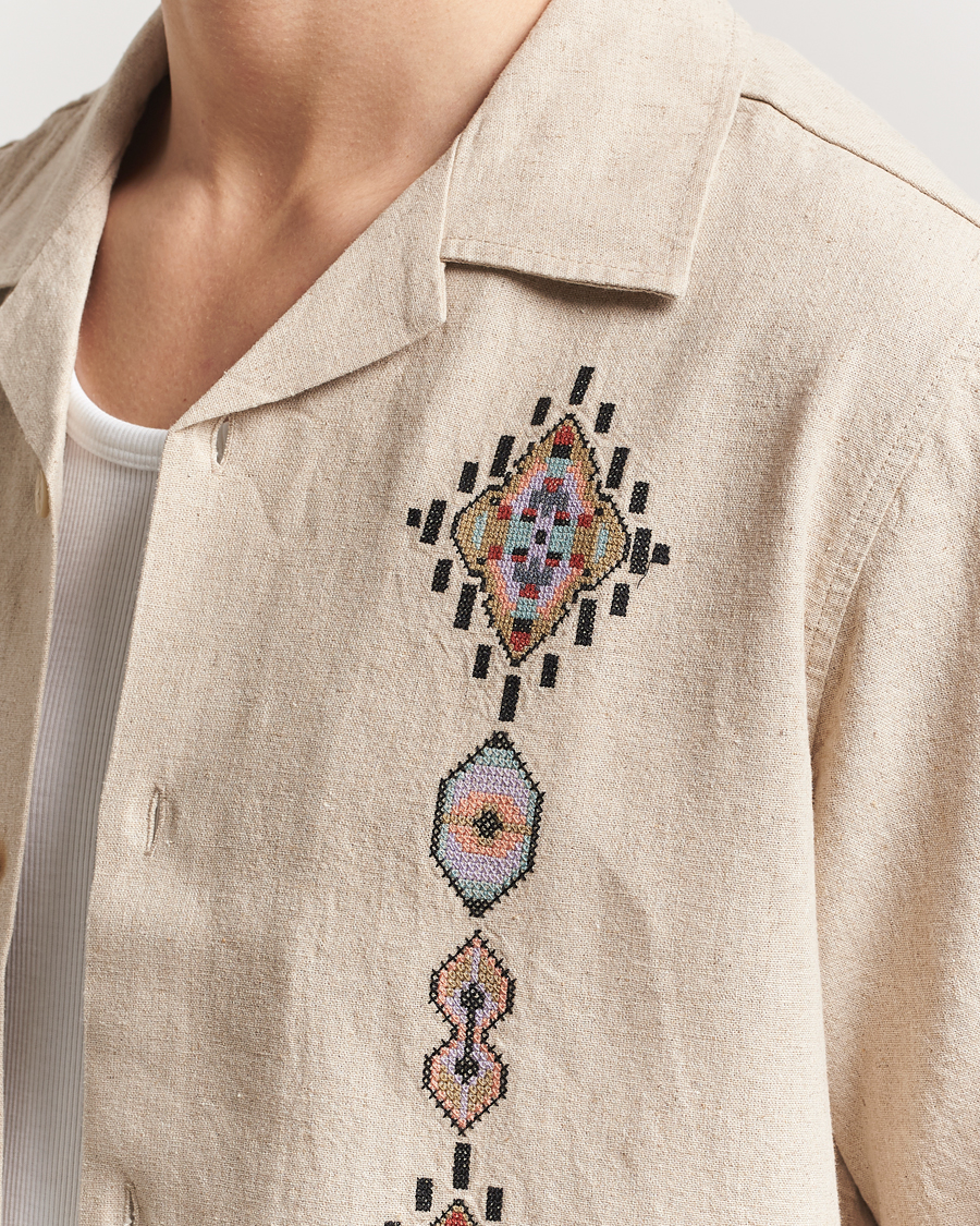 Heren | Overhemden | NN07 | Ole Printed Short Sleeve Shirt Oat