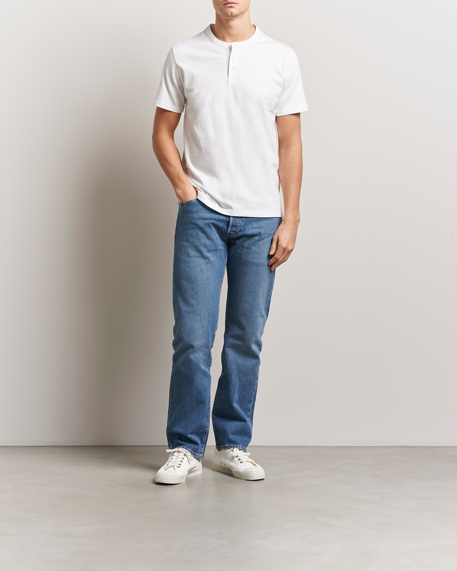 Heren | T-shirts | Levi's | Short Sleeve Henley White