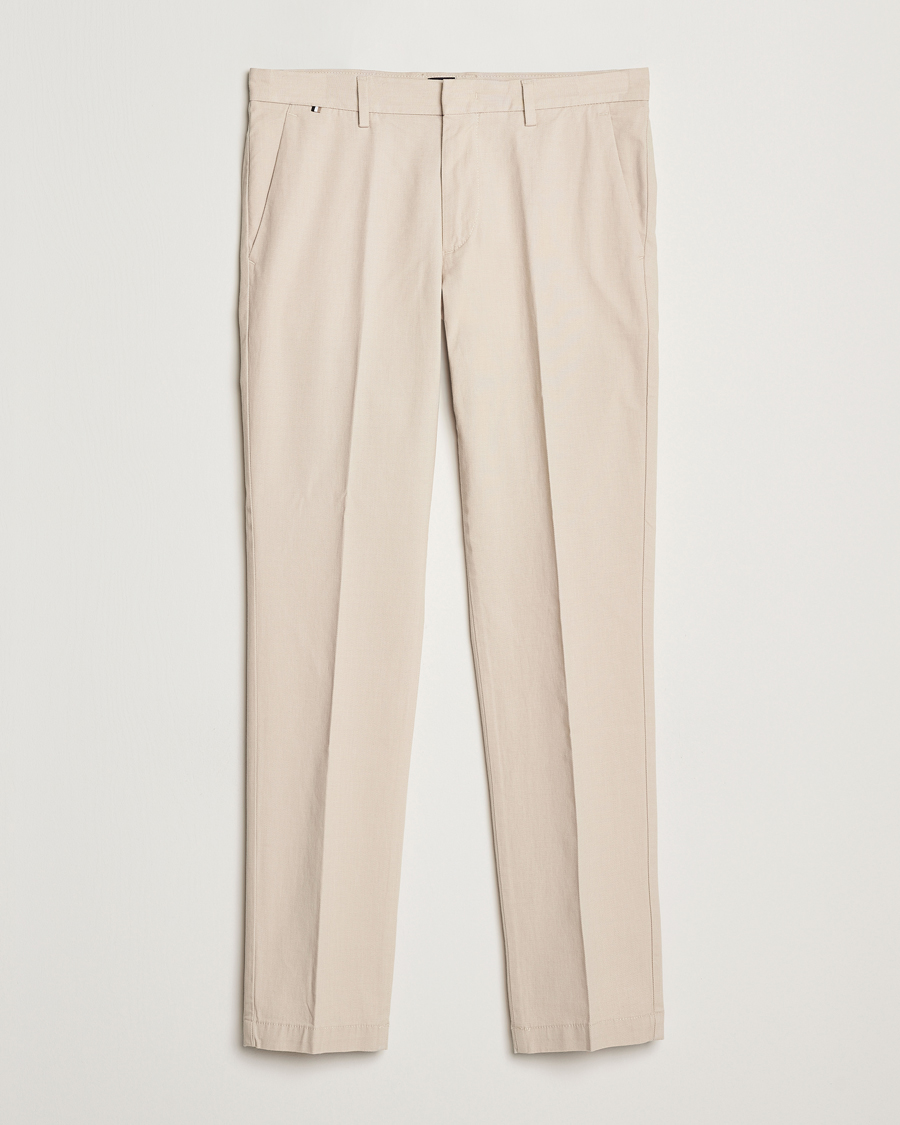 Heren | Broeken | BOSS BLACK | Kaito Structured Cotton Pants Light Beige
