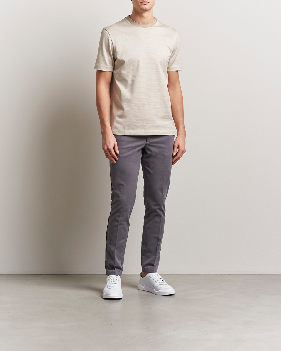 Heren | T-shirts | BOSS BLACK | Thompson Structured T-Shirt Light Beige