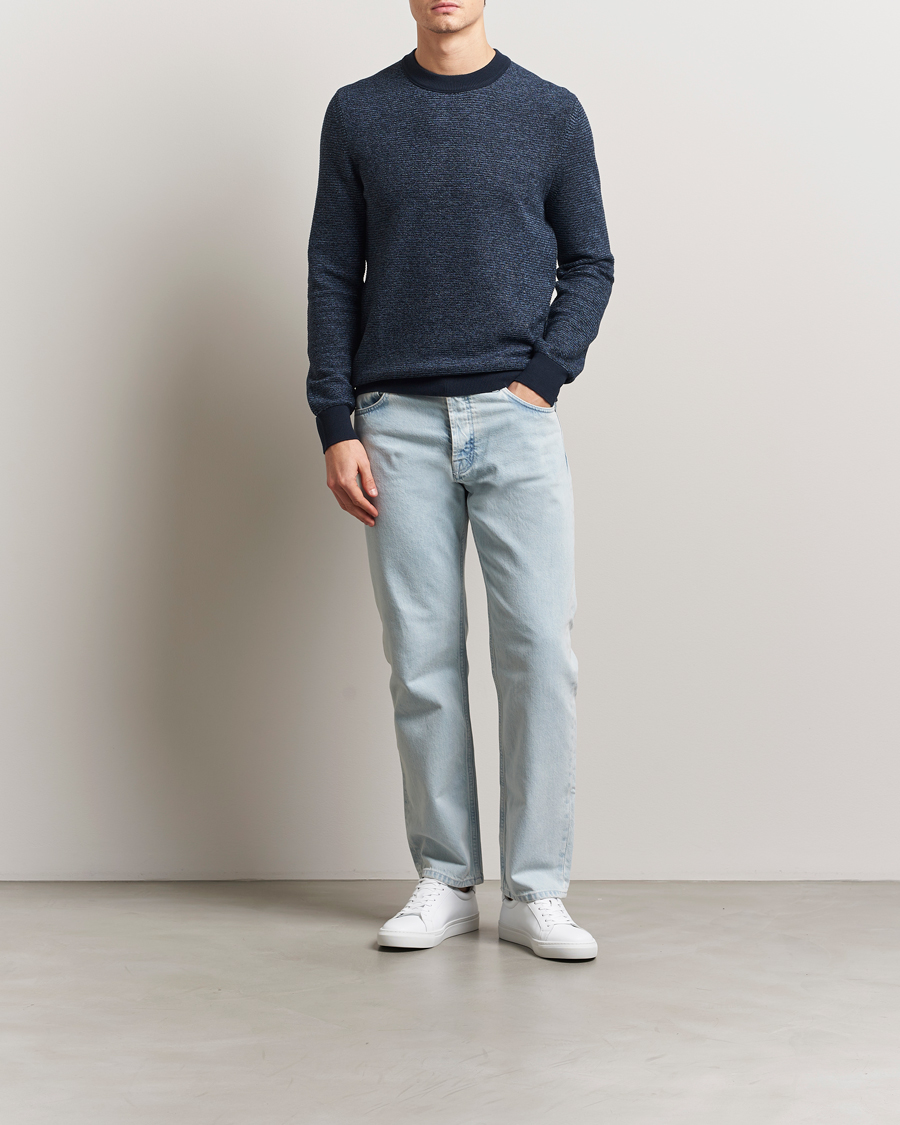 Heren | Truien | BOSS ORANGE | Aspoki Structured Knitted Sweater Dark Blue