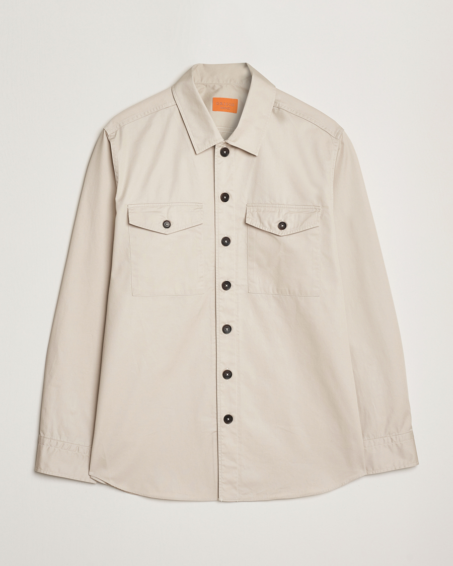 Heren | Overhemden | Grigio | Cotton Overshirt Beige