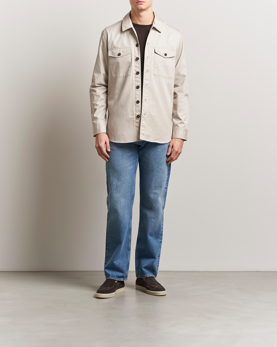 Heren | Overhemden | Grigio | Cotton Overshirt Beige