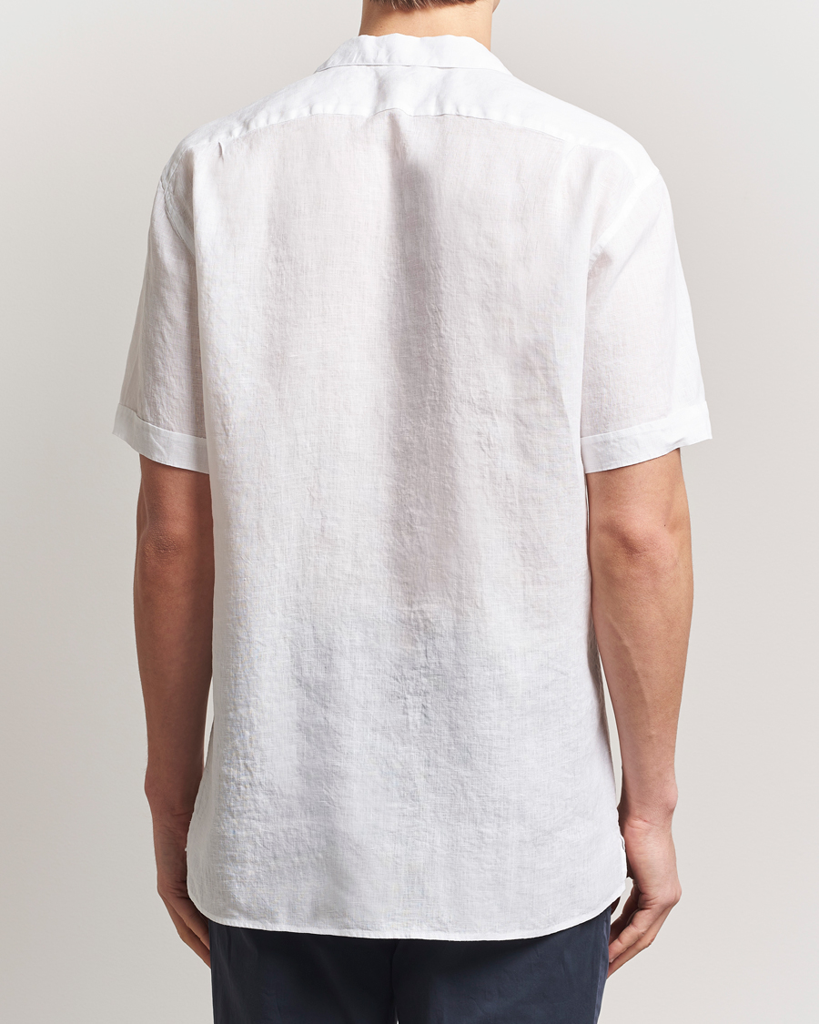 Heren | Overhemden | Stenströms | Short Sleeve Linen Shirt White