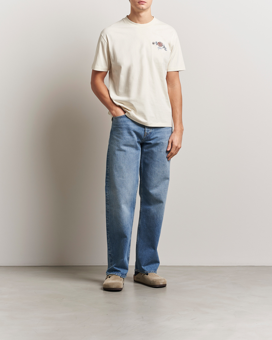 Heren | T-shirts | A.P.C. | Oscar Embroidered T-Shirt Ecru