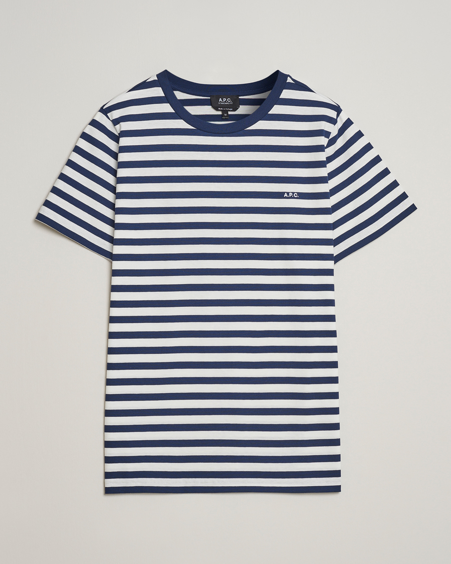 Heren | T-shirts | A.P.C. | Striped T-Shirt Navy/White