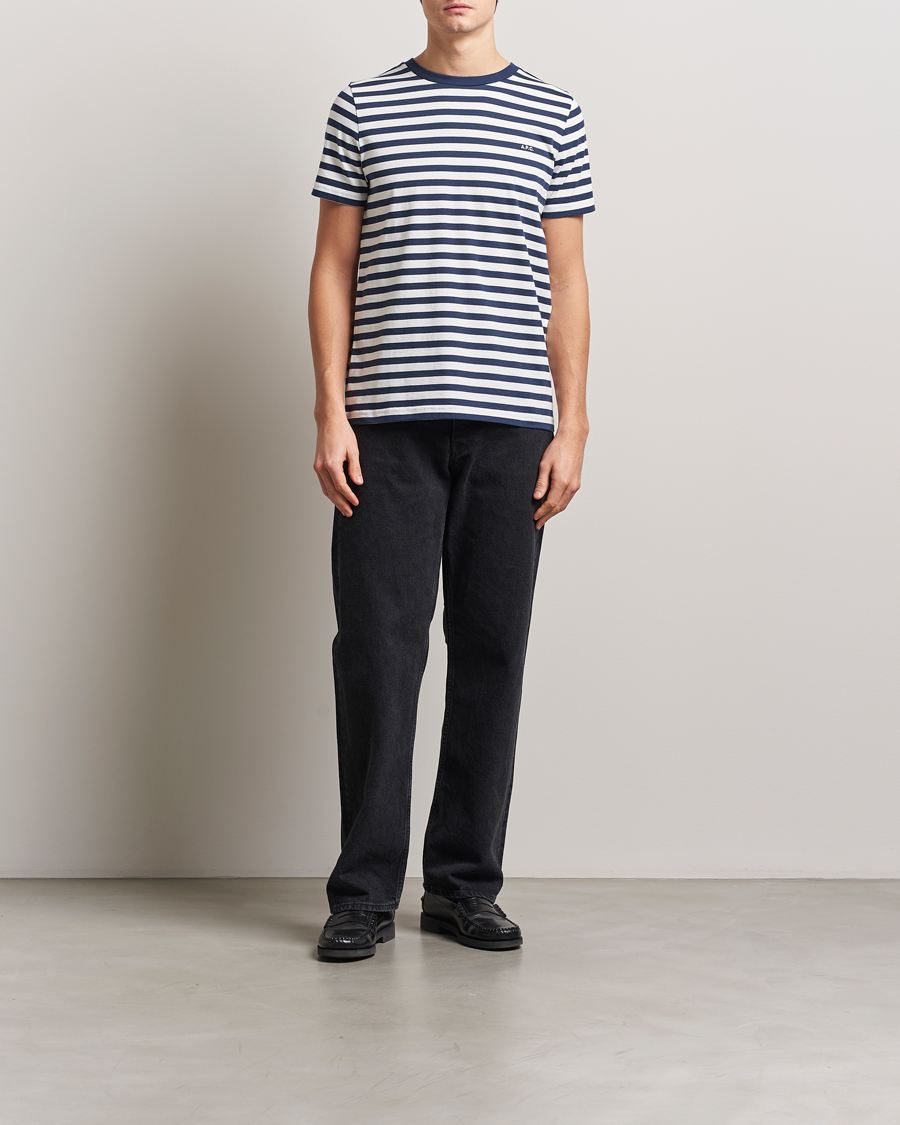 Heren | T-shirts | A.P.C. | Striped T-Shirt Navy/White