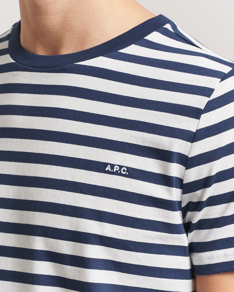 Heren | T-shirts | A.P.C. | Striped T-Shirt Navy/White