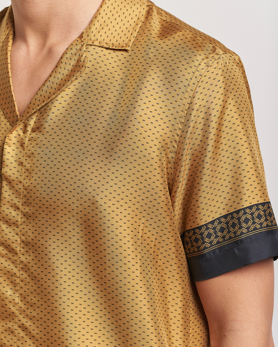 Heren | Overhemden | Orlebar Brown | Maitan Silk Gold Bullion Shirt Gold/Black