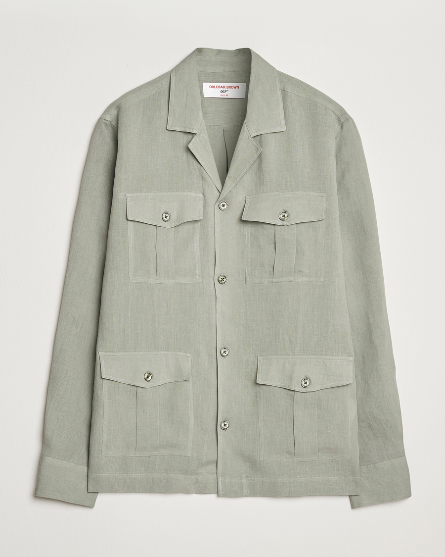 Heren | Overhemden | Orlebar Brown | Maitan Long Sleeve Golden Gun Shirt Penny Green