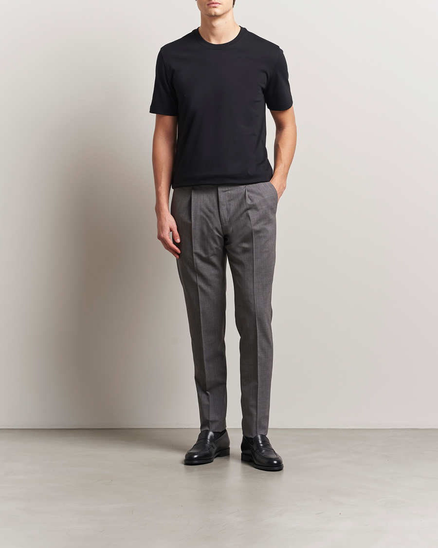 Heren | T-shirts | Eton | Mercerized Jersey Crew Neck T-Shirt Black