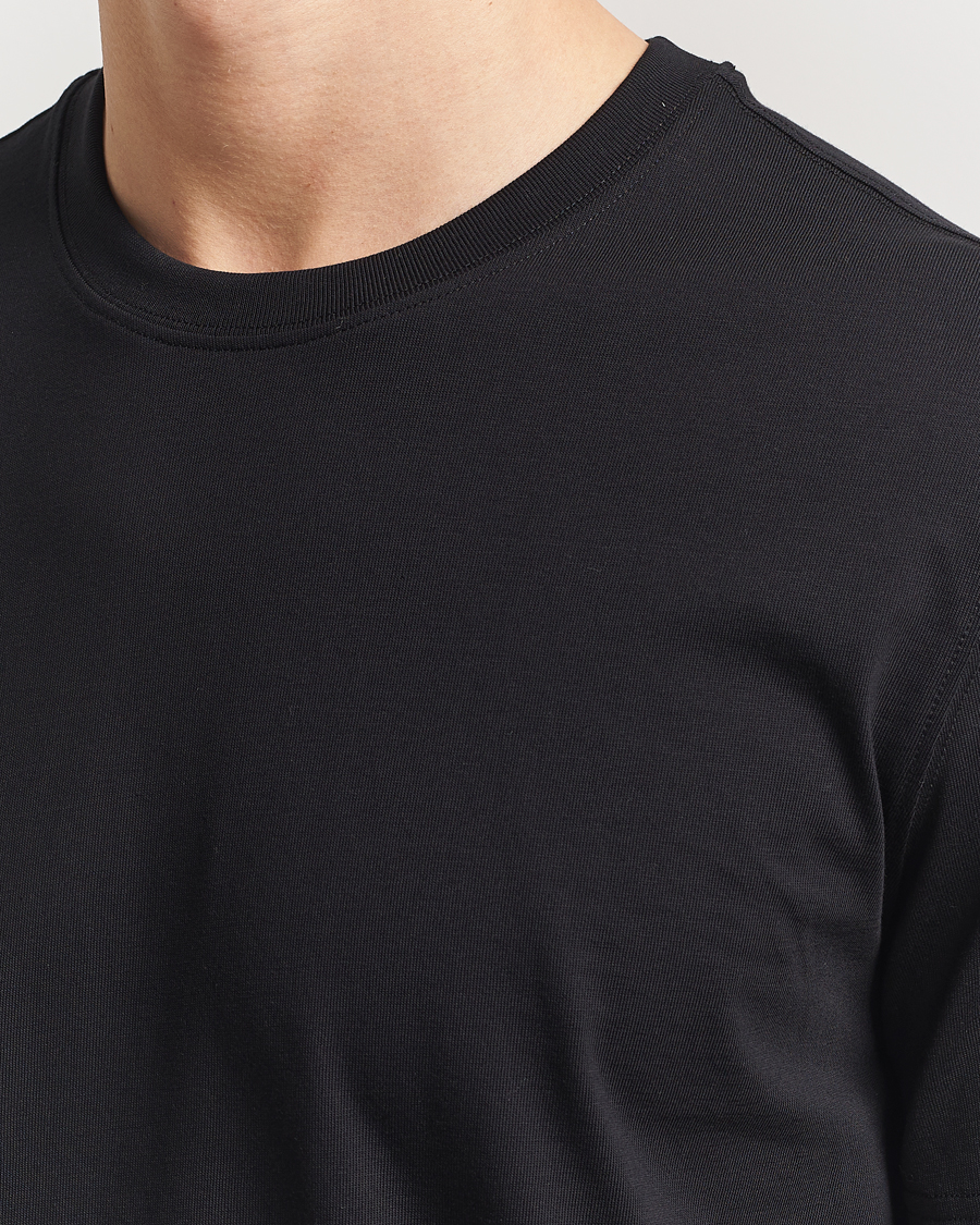 Heren | T-shirts | Eton | Mercerized Jersey Crew Neck T-Shirt Black