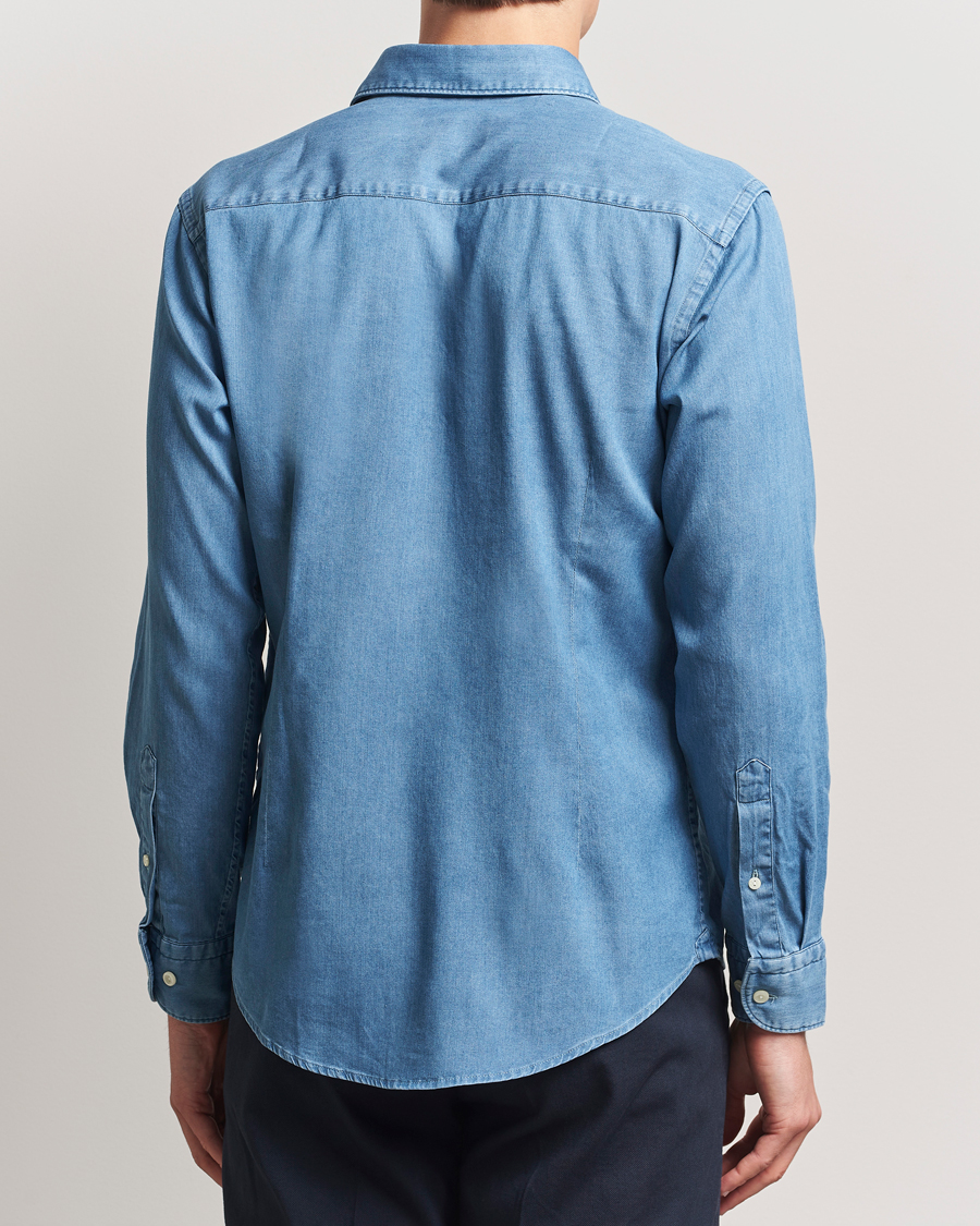 Heren | Overhemden | Eton | Slim Fit Denim Shirt Mid Blue