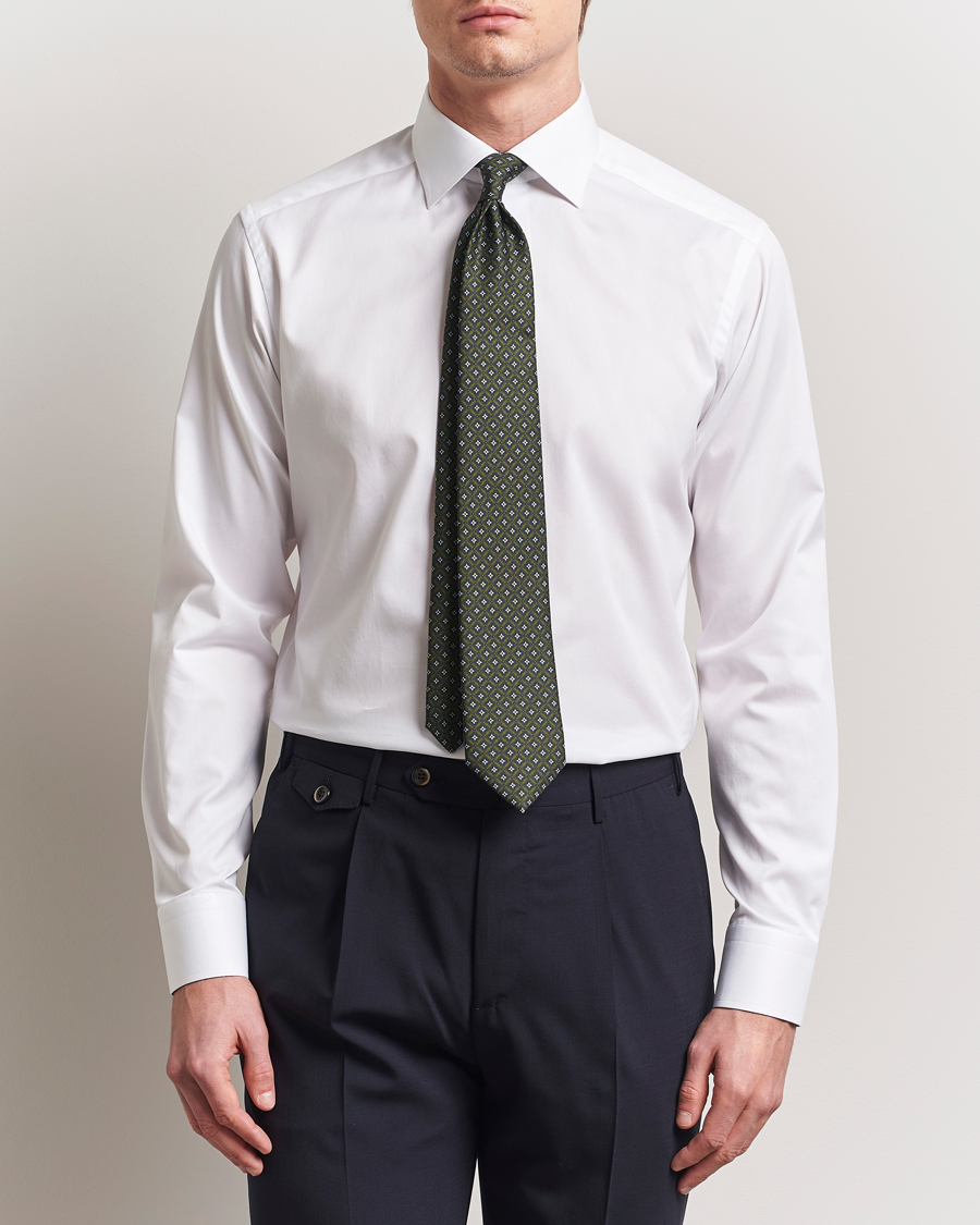 Heren | Overhemden | Eton | Slim Fit Signature Twill Contrast Shirt White