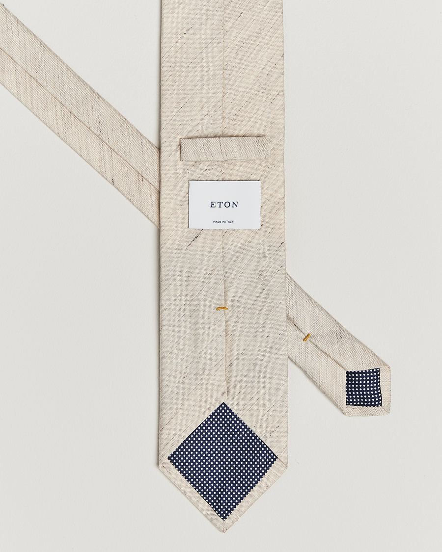 Heren | Eton Silk/Linen Tie Beige | Eton | Silk/Linen Tie Beige