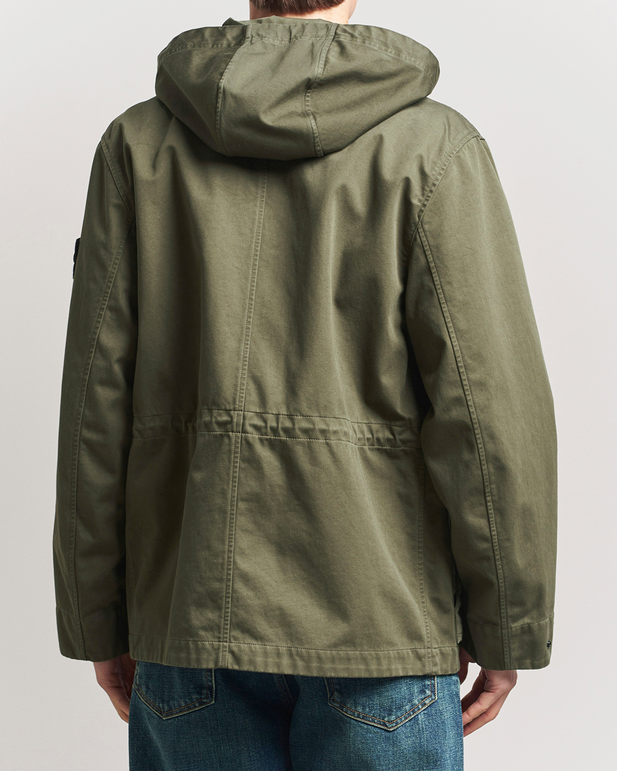 Heren | Jassen | Stone Island | Raso Gommato 3L Cotton Hooded Field Jacket Military Green