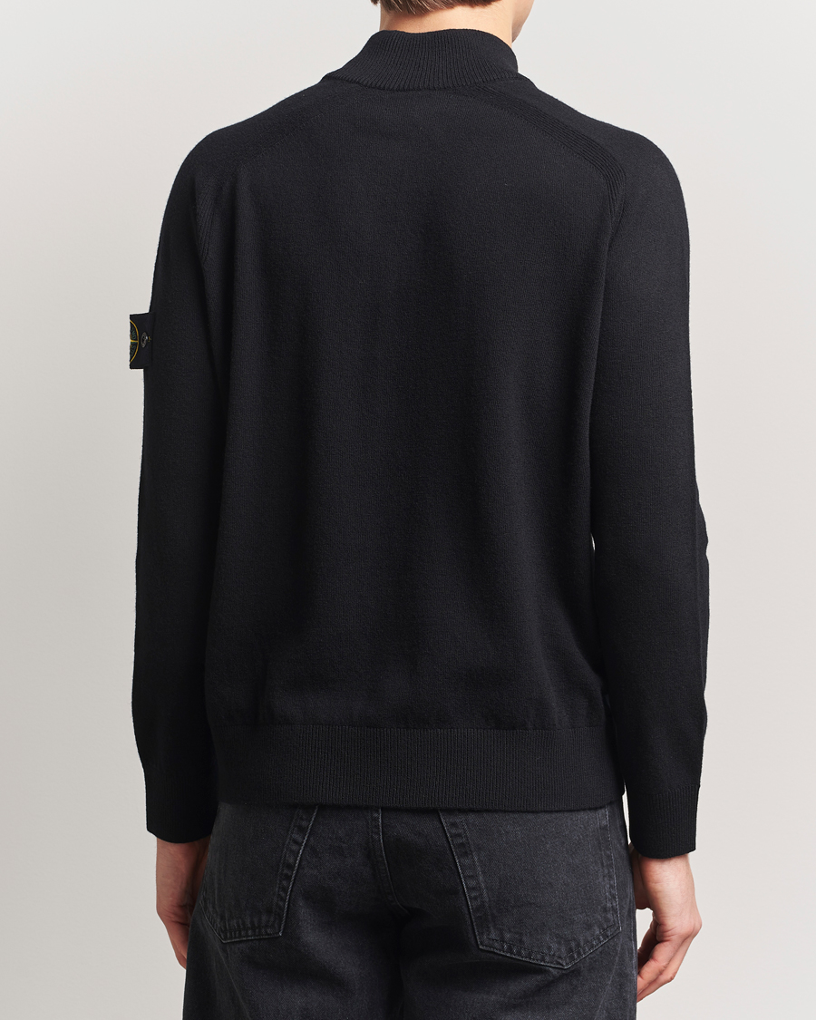 Heren | Truien | Stone Island | Knitted Geelong Wool Half Button Zip Black