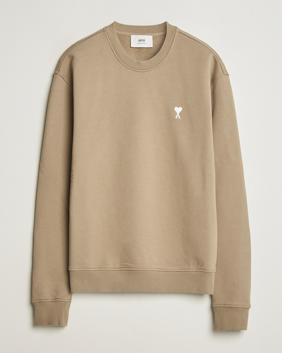 Heren | Truien | AMI | Off White Heart Logo Sweatshirt Beige