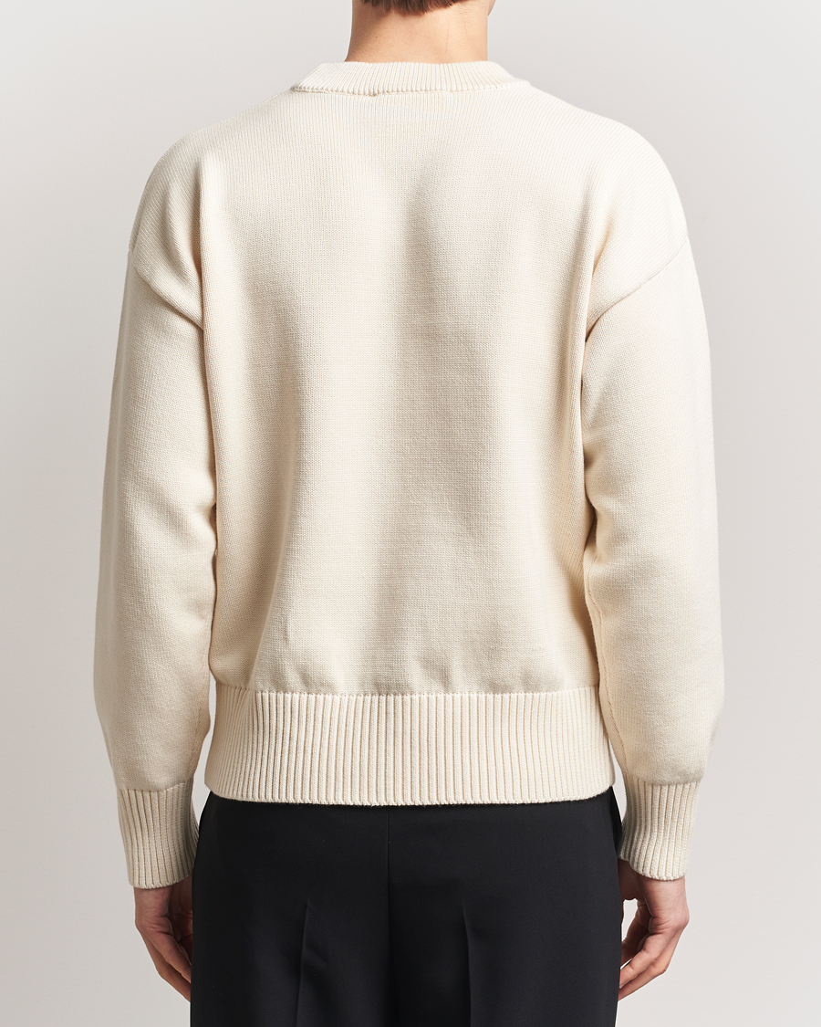 Heren | Truien | AMI | Embroidered Logo Knitted Sweater White Cream