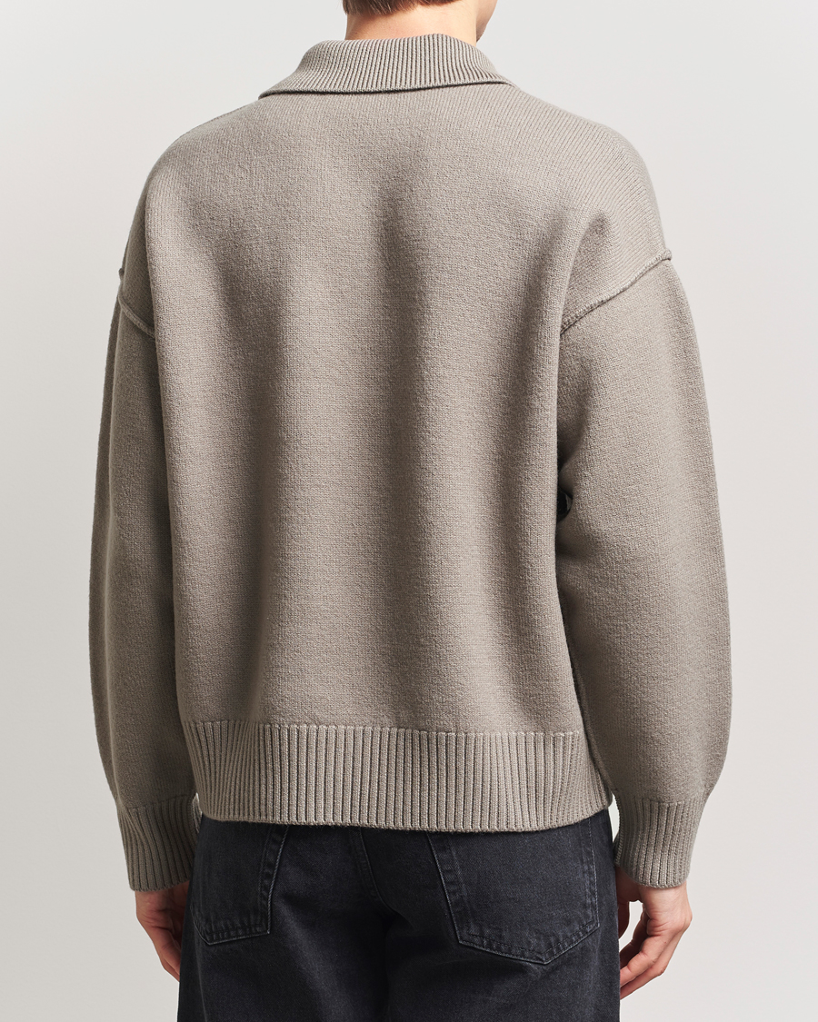 Heren | Truien | AMI | Big Heart Wool Polo Ash