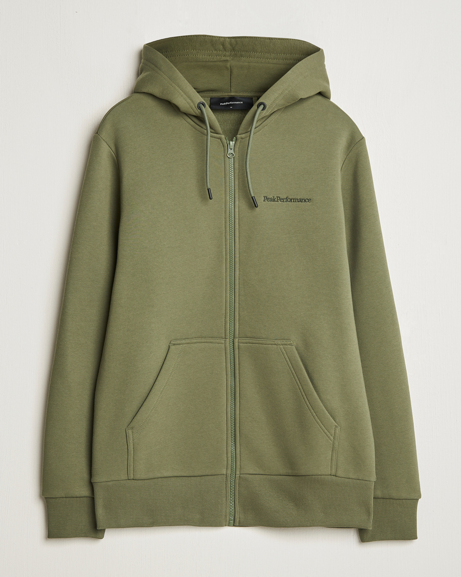 Heren | Truien | Peak Performance | Original Full Zip Hoodie Pine Needle