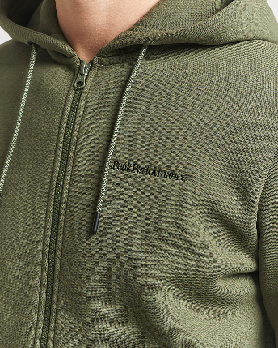 Heren | Truien | Peak Performance | Original Full Zip Hoodie Pine Needle