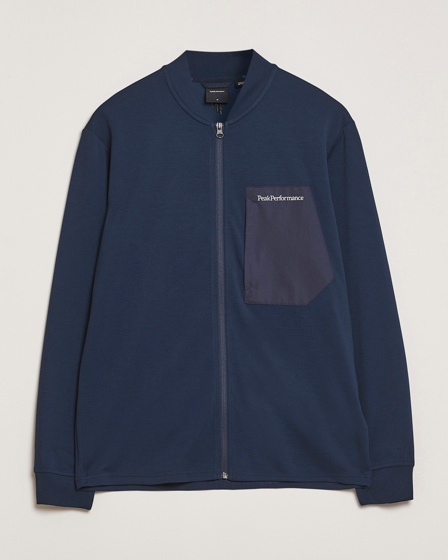 Heren | Truien | Peak Performance | Mid Layer Full Zip Jacket Blue Shadow